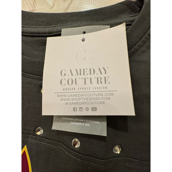 NWT Women's Gameday Couture T-shirt Size M Gray - Picture 3 of 7